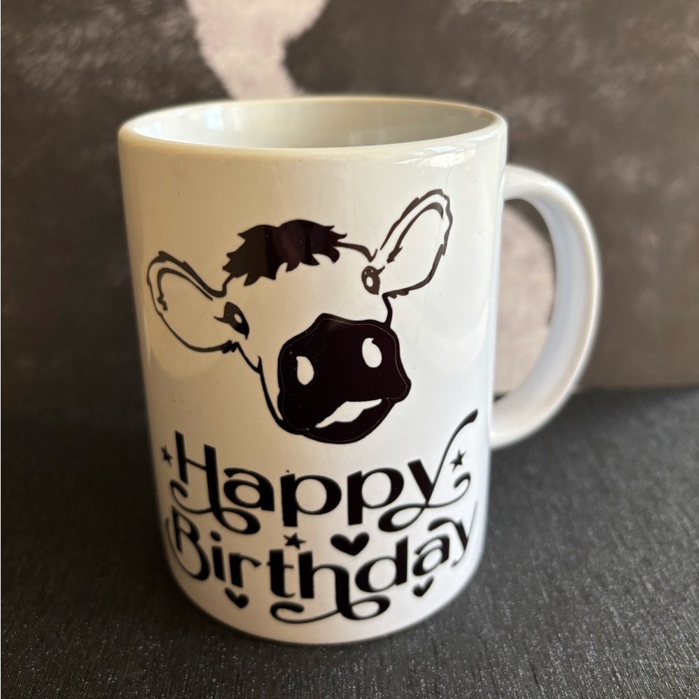 “NEW” Happy Birthday Black Mug